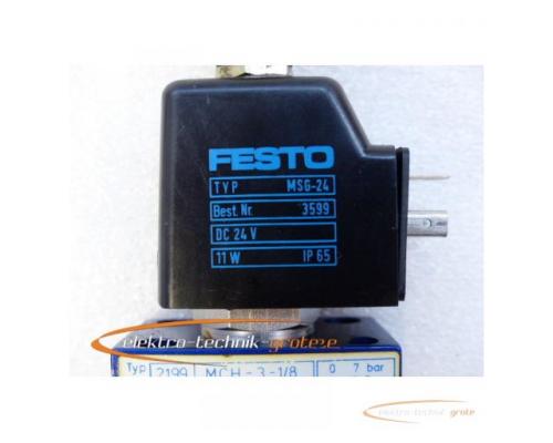 Festo 2199 MCH-3-1/8 Magnetventil 0988 mit MSG-24 Magnetspule 3599 - Bild 2