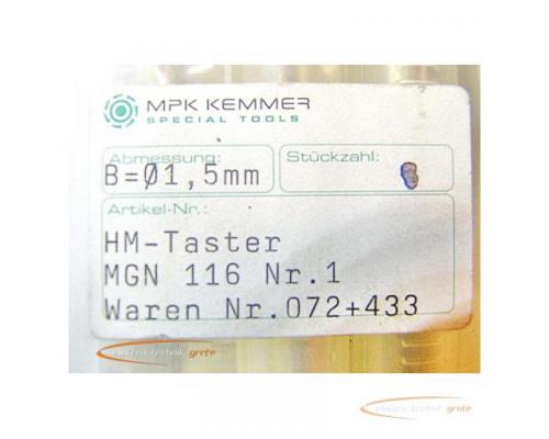 MPK Kemmer HM-Taster MGN 116 Nr. 1 B=Ø1.5mm - ungebraucht! - - Bild 2