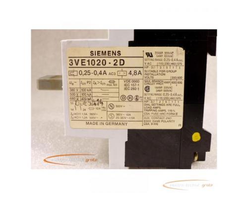 Siemens 3VE1020-2D Motorschutzschalter 0,25 - 0,4 A / 4,8 A - Bild 2