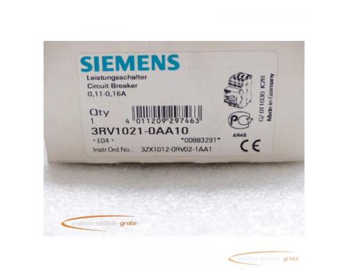 Siemens 3RV1021-0AA10 Leistungsschalter 0,11 - 0,16 A -ungebraucht- - Bild 2