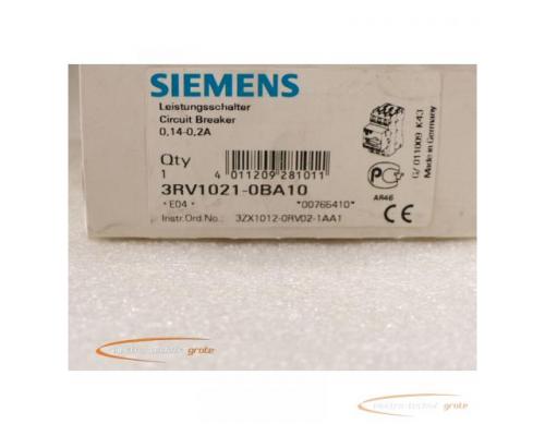 Siemens 3RV1021-0BA10 Leistungsschalter 0,14 - 0,2 A -ungebraucht- - Bild 2