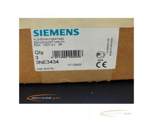 Siemens 3NE3434 HLS Sicherungseinsatz 500A VPE = 3 Stück - ungebraucht! - - Bild 2