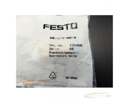 Festo HB-1/4-QS-8 Rückschlagventil 153455 > ungebraucht! - Bild 3