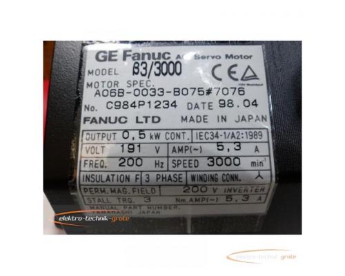Fanuc A06B-0033-B075 # 7076 AC Servo Motor > ungebraucht! - Bild 3