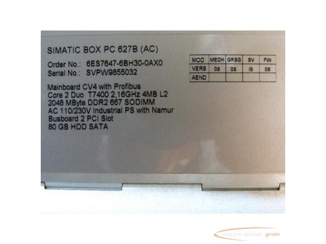 Siemens 6ES7647-6BH30-0AX0 Box PC 627B ohne HDD (!) SN:SVPW9855032 - 3