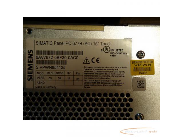 Siemens 6AV7872-0BF30-0AC0 Simatik Panel PC 677B SN: VPWN854125 gebraucht - TOP Zustand - 5