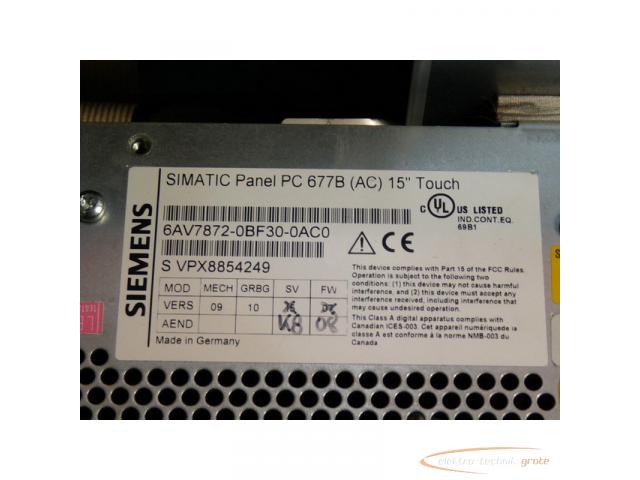Siemens 6AV7872-0BF30-0AC0 Simatik Panel PC 677B SN: VPX8854249 gebraucht - Top Zustand - - 5