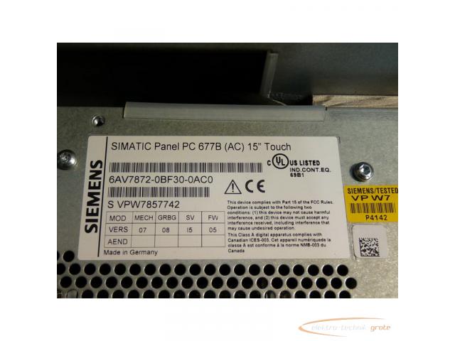 Siemens 6AV7872-0BF30-0AC0 Simatik Panel PC 677B SN: VPW7857742 gebraucht - Top Zustand - - 5