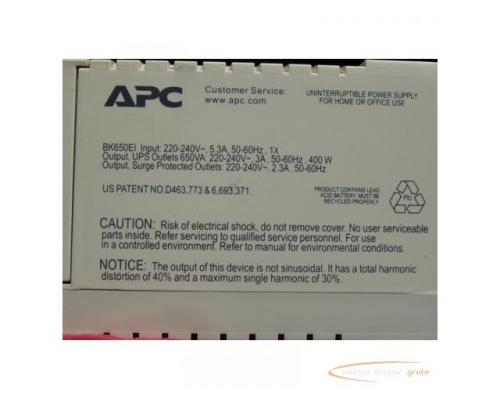 APC USV Back UPS CS 650 SN:4B1512P61278 - Bild 5