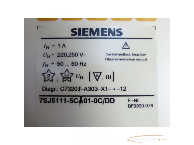 Siemens 7SJ5111-5CA01-0C / DD Überstromzeitschutz - 3