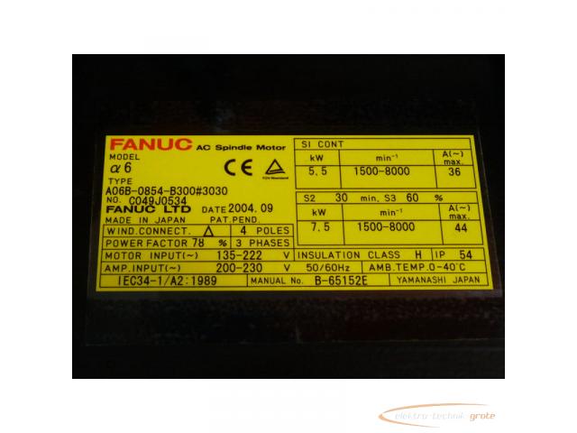 Fanuc A06B-0854-B300 # 3030 AC Spindle Motor Model ? 6 > ungebraucht! - 5