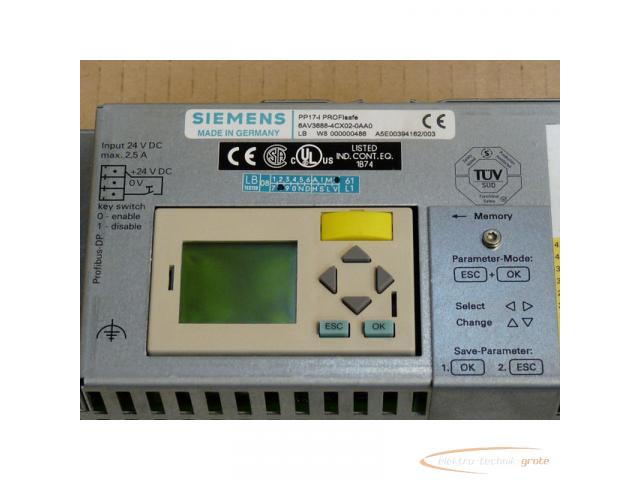 Siemens 6AV3688-4CX02-0AA0 SN: LBC7000100024 PP17-I PROFI safe E-Stand 4 - 3