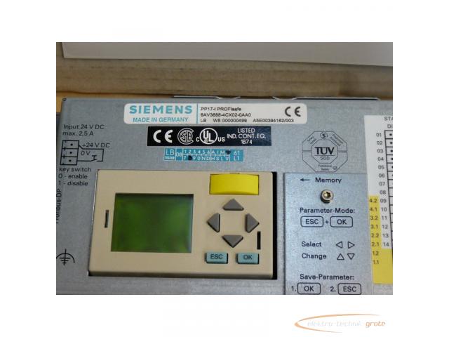 Siemens 6AV3688-4CX02-0AA0 SN: LBC7000100034 PP17-I PROFI safe E-Stand 4 - 3