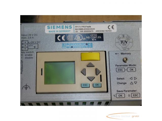 Siemens 6AV3688-4CX02-0AA0 SN:LBC7000100015 PP17-I PROFI safe E-Stand 4 - 3
