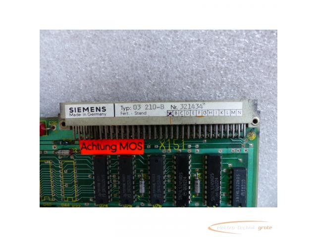 Siemens Typ 03 210-B Nr. 321434 Karte E Stand A - 2