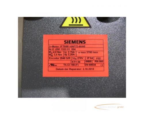 Siemens 1FT6061-6AF72-4AA0 Servomotor > mit 12 Monaten Gewährleistung! - Bild 4