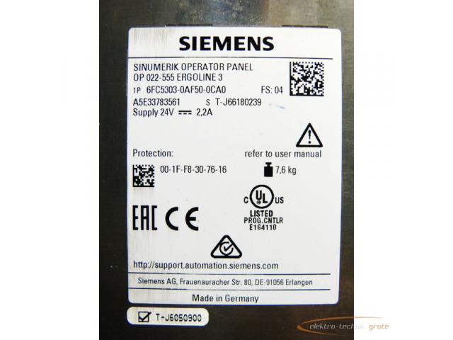 Siemens 6FC5303-0AF50-0CA0 Operator Panel OP 022-555 Ergoline 3 - 4