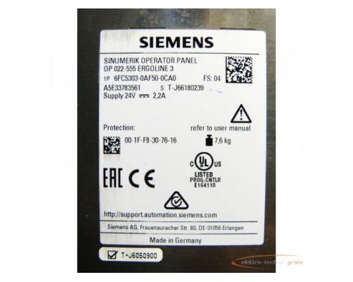 Siemens 6FC5303-0AF50-0CA0 Operator Panel OP 022-555 Ergoline 3 - Bild 4