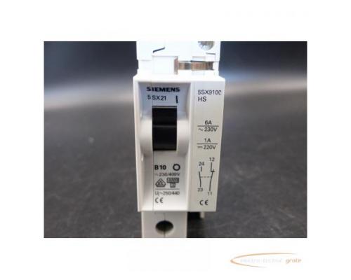 Siemens 5SX21 B10 Leitungsschutzschalter mit 5SX9100 HS Hilfsschalter - Bild 2
