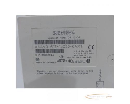 Siemens 6AV3617-1JC20-0AX1 Operator Panel OP 17-DP SN:C-S6D68344 - Bild 3