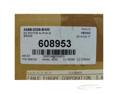 Fanuc A06B-0239-B400 SV MOTOR ALPHA SN:C141B0B08 > ungebraucht! - Bild 2