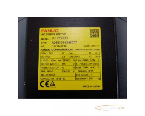 Fanuc A06B-0143-B077 AC Servo Motor SN: C17YM1216 - Bild 4