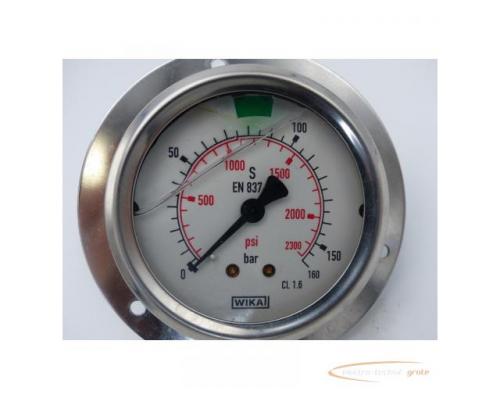 WIKA CL 1.6 Glyzerin-Manometer 0 - 160 bar , 0 - 2300 psi , EN 837-1 - Bild 2