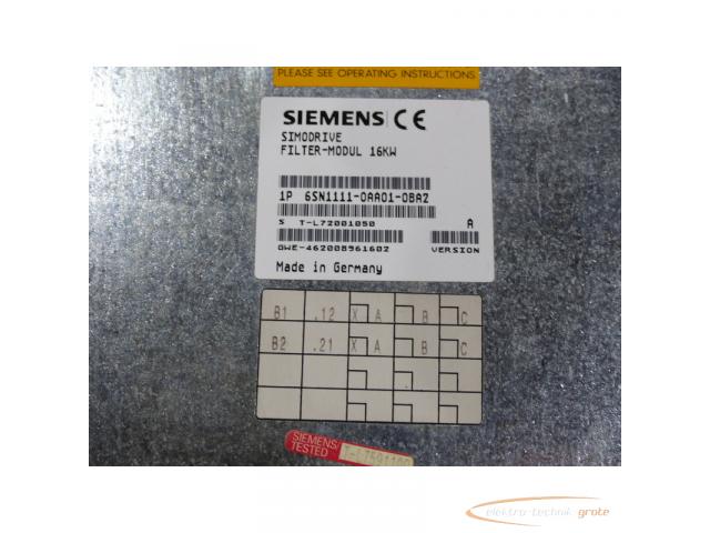 Siemens 6SN1111-0AA01-0BA2 Filter-Modul Version A SN:T-L72001050 - 3