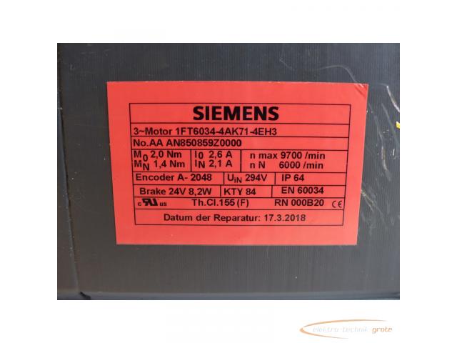 Siemens 1FT6034-4AK71-4EH3 SN:AAAN850859Z0000 >mit 12 Monaten Gewährleistung! - 4