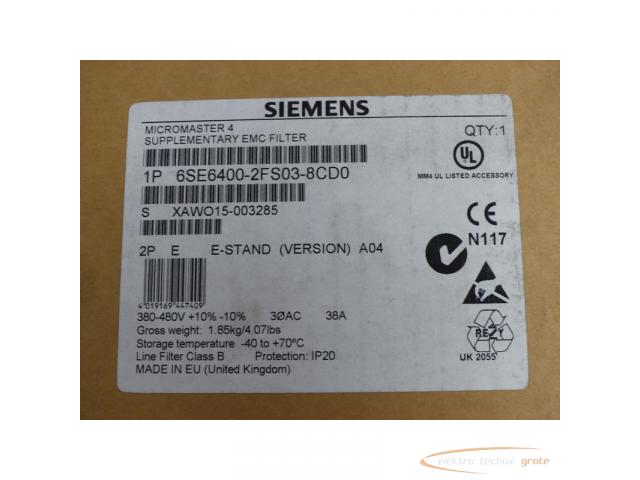 Siemens 6SE6400-2FS03-8CD0 SN:XAWO15-003285 > ungebraucht! - 5