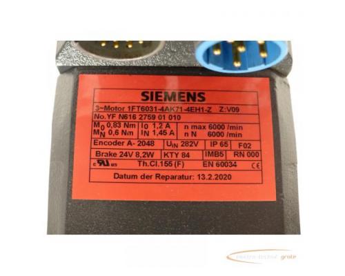 Siemens 1FT6031-4AK71-4EH1 - Z SN:YFN616275901010 > mit 12 Monaten Gewl.! - Bild 4