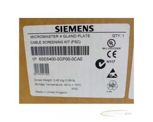 Siemens 6SE6400-0GP00-0CA0 MICROMASTER 4 Schirmanschlussplatte > ungebraucht! - Bild 3