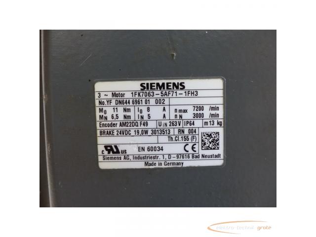 Siemens 1FK7063-5AF71-1FH3 Synchronmotor SN:YFDN644696101002 - 4