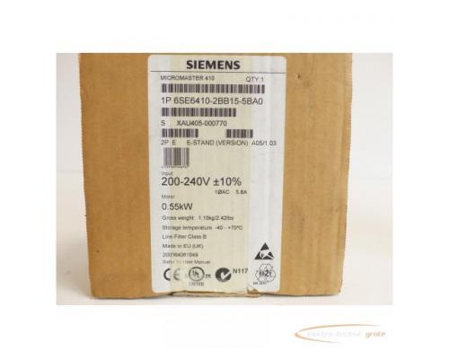 Siemens 6SE6410-2BB15-5BA0 MICROMASTER 410 SN:XAU405-000770 - ungebraucht! - - Bild 6