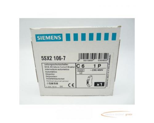 Siemens 5SX2106-7 C6, ~230/400V, Leistungsschutzschalter,> ungebraucht! - Bild 2