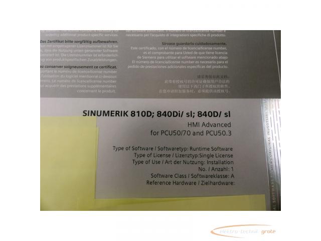 Siemens 6FC5253-0BX10-0AG1 Softwarelinenz > ungebraucht! - 3
