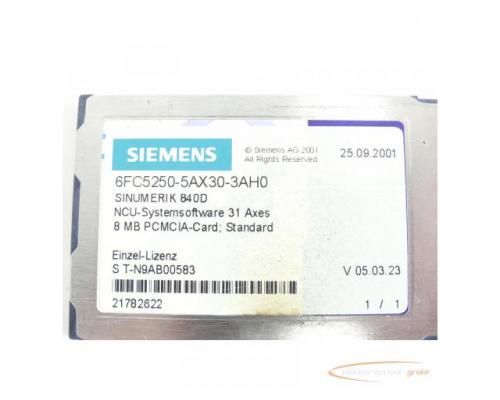 Siemens 6FC5250-5AX30-3AH0 NCU-Systemsoftware 31 Axes SN:T-N9AB00583 - Bild 3