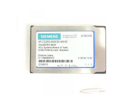 Siemens 6FC5250-6AX30-4AH0 NCU-Systemsoftware 31 Axes SN:T-R8AB00373 - Bild 3