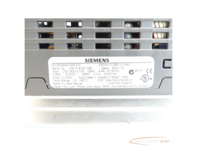 Siemens 6SE6410-2BB13-7AA0 MICROMASTER 410 SN:XAT314-001196 - 5