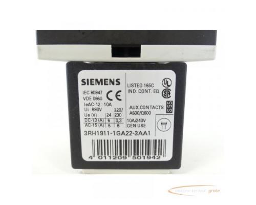 Siemens 3RH1262-1BB40 Schütz + 3RH1911-1GA22-3AA1 Hilfsschalterblock - Bild 3