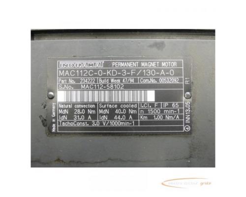 Indramat MAC112C-0-KD-3-F / 130-A-0 Permanent Magnet Motor SN:MAC112-58102 - Bild 4
