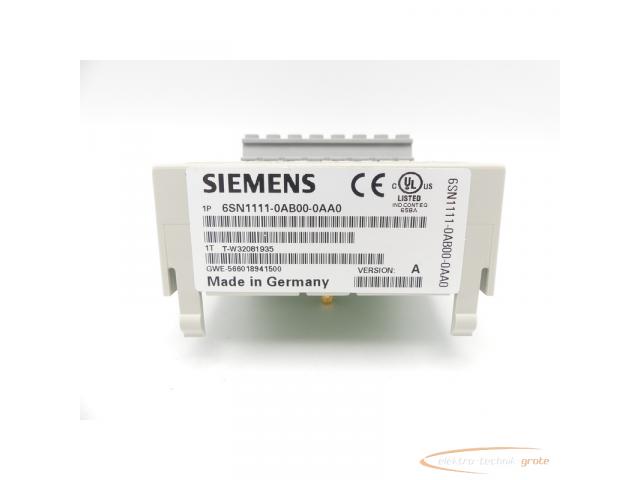 Siemens 6SN1111-0AB00-0AA0 Version: A SN: T-W32081935 - 2
