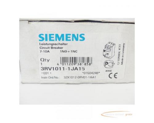 Siemens 3RV1011-1JA15 Leistungsschalter 7 - 10A E-Stand 01 - ungebraucht! - - Bild 2