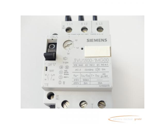 Siemens 3VU1300-1MG00 Motorschutzschalter + 3VU9135-0AA00 Sammelschienenadapter - 2