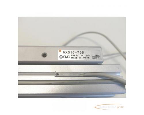 SMC MXS16-75B Press. 0.15-0.7 Mpa Kompakt-Schlitten + 2x D-M9P elektr.Sensor - Bild 3