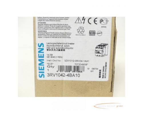 Siemens 3RV1042-4BA10 Leistungsschalter E-Stand 5 14-20A - ungebraucht! - - Bild 2