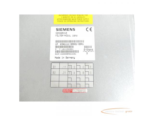 Siemens 6SN1111-0AA01-0BA1 Filter-Modul Version D SN:T-J61126051 - 3