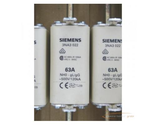 Siemens 3NA3022 Sicherungseinsatz 63A VPE = 3 St. - ungebraucht! - - Bild 2