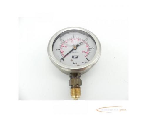 R Germany Kl. 1,6 EN 837-1 Hydraulikmanometer 0-6 bar - Bild 1