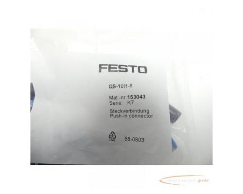 Festo QS-10H-8 Steck-verbindung 153043 VPE = 10 Stück > ungebraucht! - Bild 2
